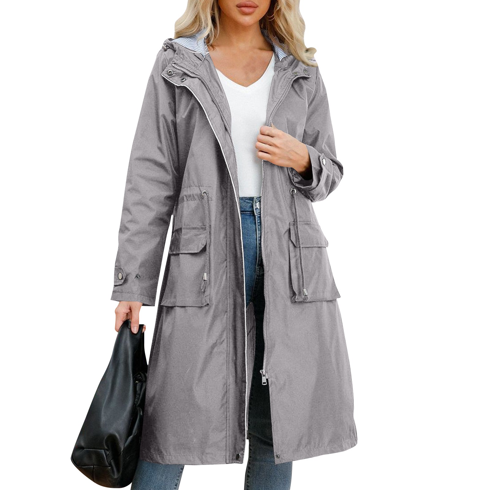 Women's Chic Hooded Long Sleev - Pipe Bending Spring ulasan dan harga