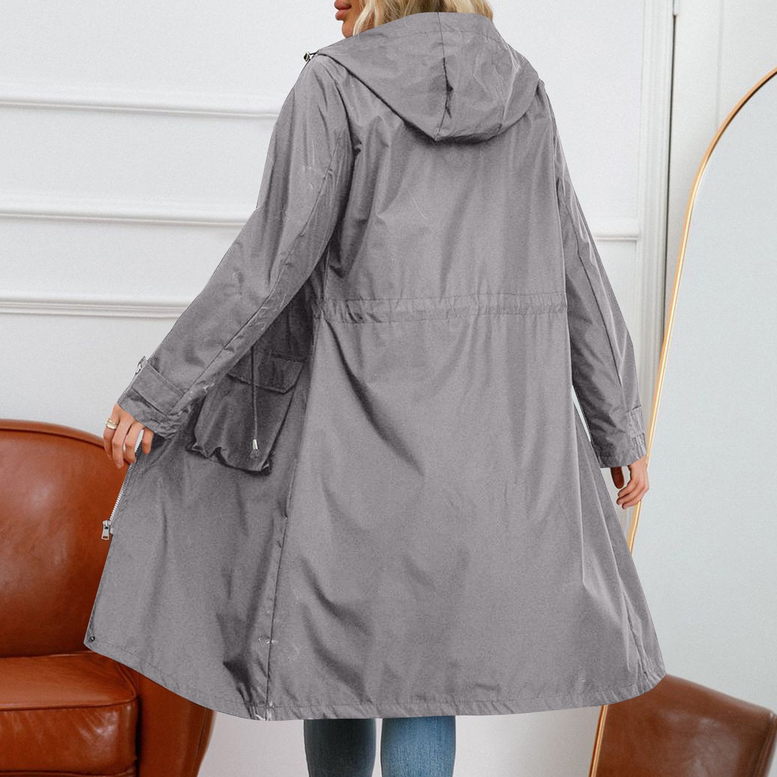 Women's Chic Hooded Long Sleev - Pipe Bending Spring ulasan dan harga