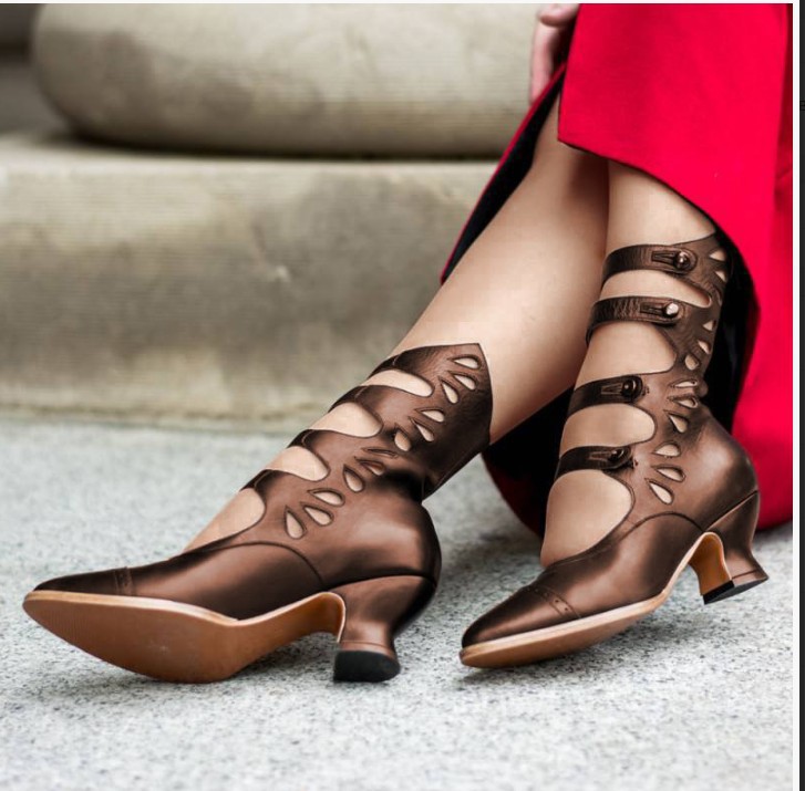 Medieval Style Women Shoes Hig - Pipe Bending Spring ulasan dan harga